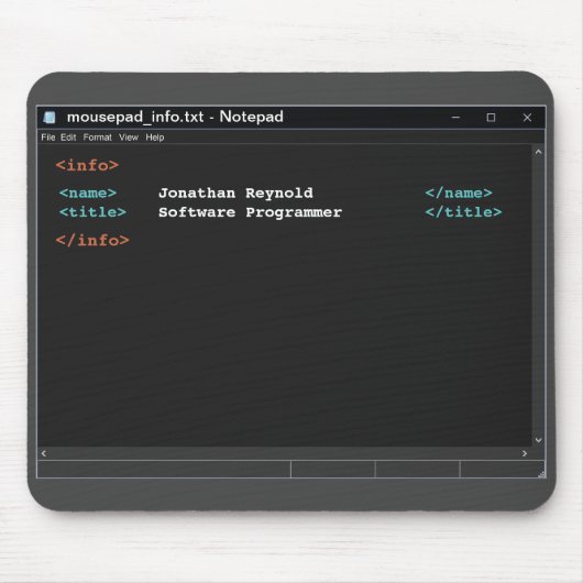 Dark Mode Coder für die Programmierung im Notepad Mousepad (Vorne)