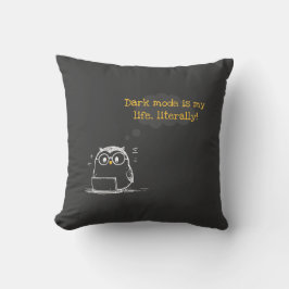 Dark Mode Enthusiasten Owl Throw Kissen
