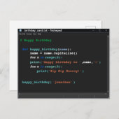 Dark Mode Notepad Computer-Programmierer des Gebur Postkarte (Vorne/Hinten)