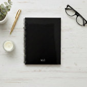 Dark Mode Stationary Glossy Black Agenda Initials Planer