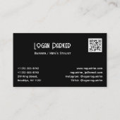 Dark Modern Barbershop Men's Stylist Visitenkarte (Rückseite)