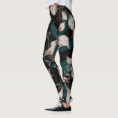 Dark Modern Boho Botanische Blätter Leggings (Links)