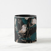 Dark Modern Boho Botanische Blätter Tasse (Zentrum)
