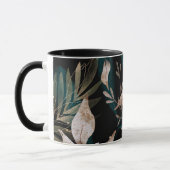 Dark Modern Boho Botanische Blätter Tasse (Links)
