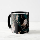 Dark Modern Boho Botanische Blätter Tasse (Vorderseite Links)