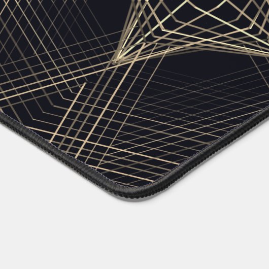 Dark Monogram Geometric Star Gothic Stylish Black Schreibtischunterlage (Ecke)