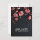 Dark Moody 3D Roses Wedding | Scan Me  RSVP Karte (Rückseite)