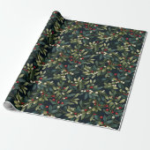 Dark Moody American Mistletoe Winter Holiday Geschenkpapier (Ungerollt)