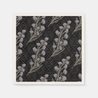 Dark & Moody Art Nouveau Lavender Floral Serviette
