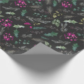 Dark Moody Berries & Botanicals-Geschenk Geschenkpapier (Ecke)