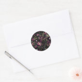 Dark Moody Berry Plum Sparkle Floral Modern Runder Aufkleber (Umschlag)