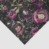 Dark Moody Berry Plum Sparkle Floral Modern Seidenpapier (Ausschnitt)