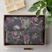 Dark Moody Berry Plum Sparkle Floral Modern Seidenpapier (Geschenk)