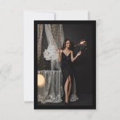 Dark Moody Black Gothic Brautparty Foto Dankeskarte (Rückseite)