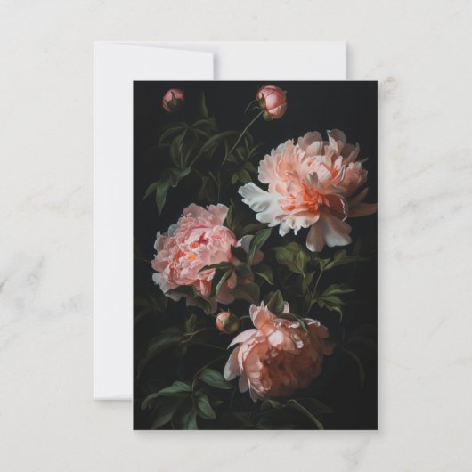 Dark Moody Black Gothic Florals Brautparty Dankeskarte (Rückseite)