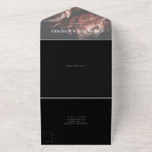 Dark Moody Black Gothic Florals Wedding All In One Einladung (Außenbereich)