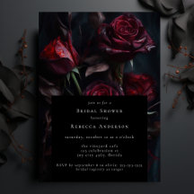 Dark Moody Black Gothic Rote Rosen Brautparty