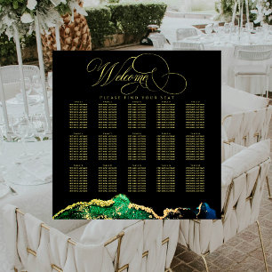 Dark Moody Black Green Bronze Seekarte Poster