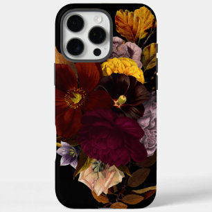 Dark Moody Black Herbst Floral iPhone 16 Pro Max Hülle