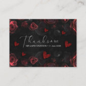 Dark Moody Black Red Florals Danke Karte (Vorderseite)