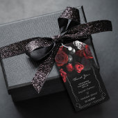 Dark Moody Black Red Florals Geschenkmarke Geschenkanhänger