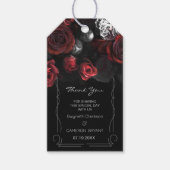 Dark Moody Black Red Florals Geschenkmarke Geschenkanhänger (Vorderseite)