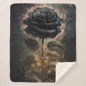 Dark Moody Black Rose Sherpadecke (Vorderseite)