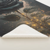 Dark Moody Black Rose Sherpadecke (3/4)