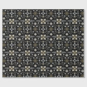 Dark Moody Black und Gold Mandala Weihnachten Geschenkpapier (Flach)