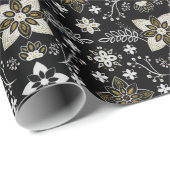 Dark Moody Black und Gold Mandala Weihnachten Geschenkpapier (Rolleneckpunkt)