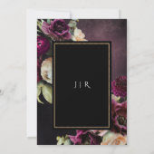 Dark Moody Bloom Dusty Lila Black Wedding Einladung (Rückseite)