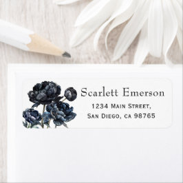 Dark Moody Blue Floral Brautparty Address
