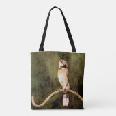 Dark Moody Blue Jay Tote Bag | Nature Inspired Art Tasche (Rückseite)