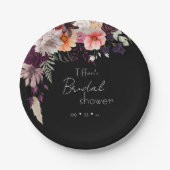Dark Moody Blume Brautparty Pappteller (Vorderseite)