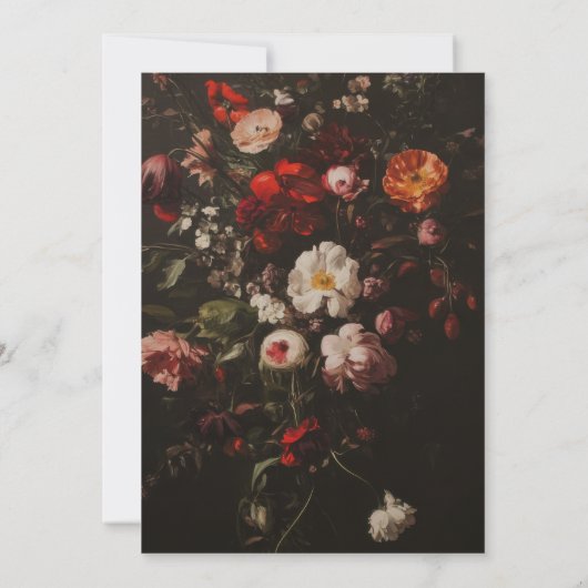 Dark Moody Blume Romantic Wedding Brautparty Einladung (Rückseite)