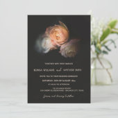 Dark Moody Blush 3D Flowers Wedding Einladung (Stehend Vorderseite)