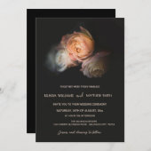 Dark Moody Blush 3D Flowers Wedding Einladung (Vorne/Hinten)