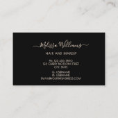 Dark Moody Blush Flowers Monogram Black Visitenkarte (Rückseite)