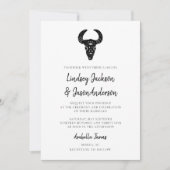 Dark Moody Bohemisch Rustic Western Wedding Einladung (Vorderseite)
