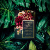Dark Moody Bold Floral Gold Wedding Foil Invitati Folieneinladung