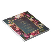 Dark Moody Bold Floral Marsala Wedding Einladung Notizblock (angewinkelt)