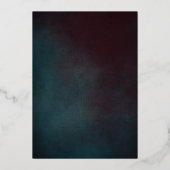 Dark Moody Bold Floral Marsala Wedding Foil Invit Folieneinladung (Rückseite)