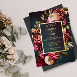 Dark Moody Bold Floral Marsala Wedding Foil Invit Folieneinladung<br><div class="desc">Dunkelmoody gewagten Blumenmarsala Hochzeitfolie Einladung.</div>