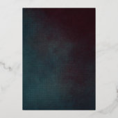 Dark Moody Bold Floral Marsala Wedding Foil Invita Folieneinladung (Rückseite)