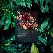Dark Moody Bold Floral Marsala Wedding