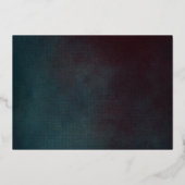 Dark Moody Bold Floral Marsala Wedding Folieneinladung (Rückseite)