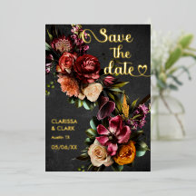 Dark Moody Bold Wild Blume Save the Date