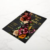 Dark Moody Bold Wild Blume Save the Date Folieneinladung (Gedreht)