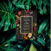 Dark Moody Bold Wild Blume Wedding Folieneinladung