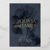 Dark Moody Botanical Wedding Save the Date Folieneinladung (Vorderseite)